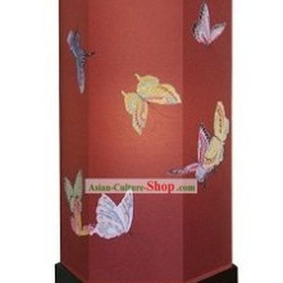 Chinese Hand Painted Silk Palace Floor Lantern