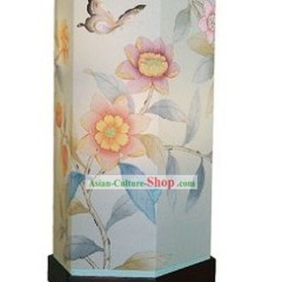 Chinese Hand Painted Silk Palace Floor Lantern