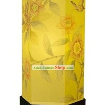 Chinese Hand Painted Silk Palace Floor Lantern