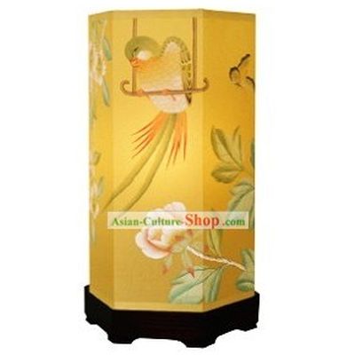 Chinese Classical Hand Painted Silk Floor Lantern