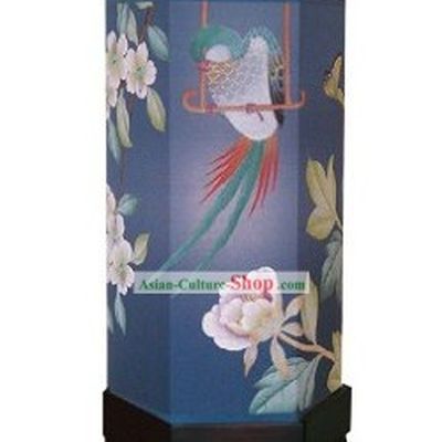 Chinese Classical Hand Painted Silk Floor Lantern