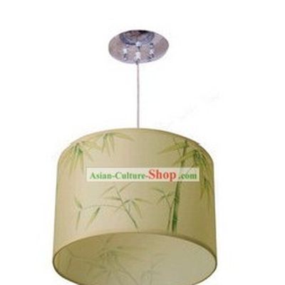 Chinese Classical Hand Painted Bamboo Silk Chandelier