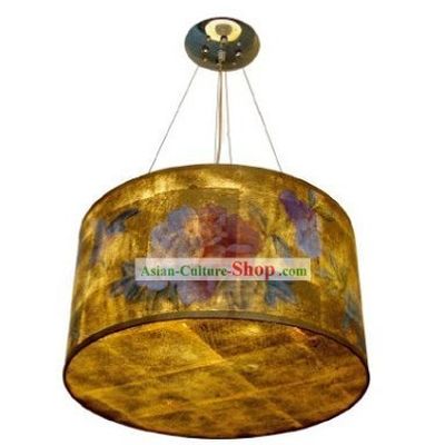 Chinese Classical Hand Painted Peony Silk Chandelier