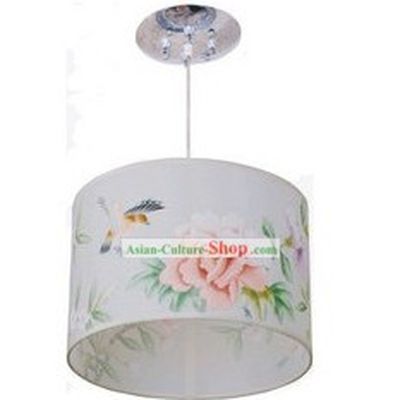 Chinese Classical Hand Painted Flower and Bird Silk Chandelier