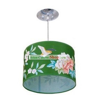 Chinese Classical Hand Painted Flower and Bird Silk Chandelier