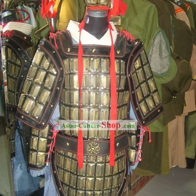 Qin Terra Cotta Warrior Armor Costume and Headpiece Complete Set