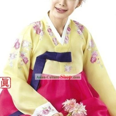 Korean Traditional Women Embroidered Flower Hanbok