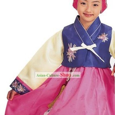 Traditional Korean Children Girl Birthday Hanbok Clothing