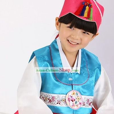 Traditional Korean Children Girl Birday Hanbok Clothing