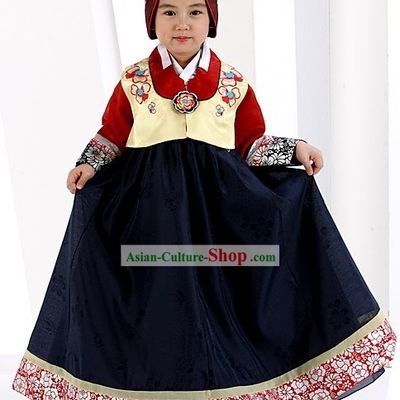 Traditional South Korean Formal Birday Hanbok Dress for Girls