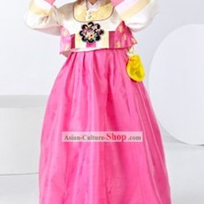 Traditional South Korean Formal Birday Hanbok Clothing for Children