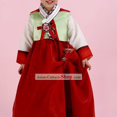 Traditional Korean Everyday's Wear Hanbok and Hat for Female Kids