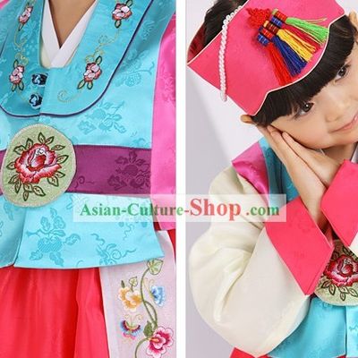 Traditional Korean Ceremonial Birthday Hanbok for Kids