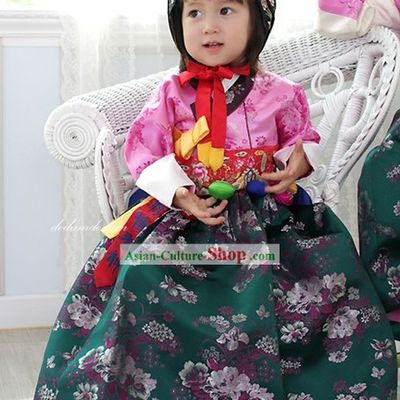 Korean Birthday Hanbok and Hat for Girls