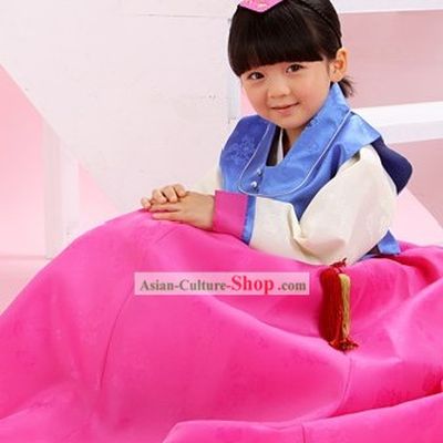 Traditional Korean Ceremonial Birthday Hanbok for Girls