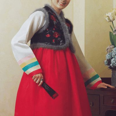 Traditional Korean Winter Hanbok Clothing Complete Set