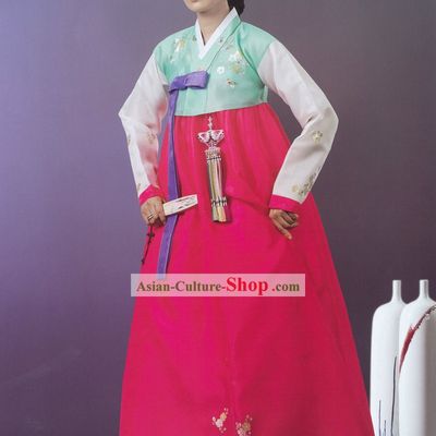 Traditional Korean Women Festival Celebration Ceremonial Hanbok Set