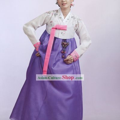 Traditional Korean Women Royal Hanbok Costumes Complete Set
