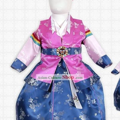 Traditional Korean Children Girl Hanbok Clothing Set
