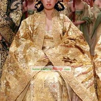Chinese Classic Golden Flower Empress Phoenix Coronet