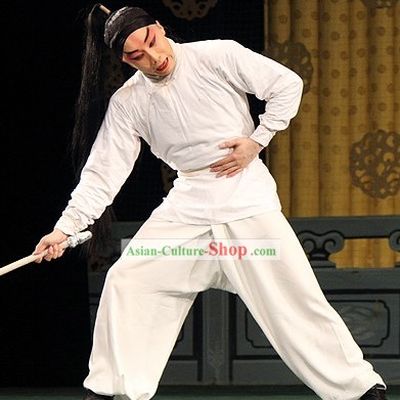 Chinese Opera Wusheng White Costumes Full Set