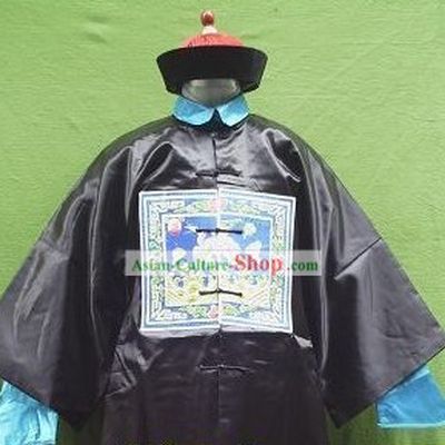 Qing Dynasty Governor Costumes and Hat Set
