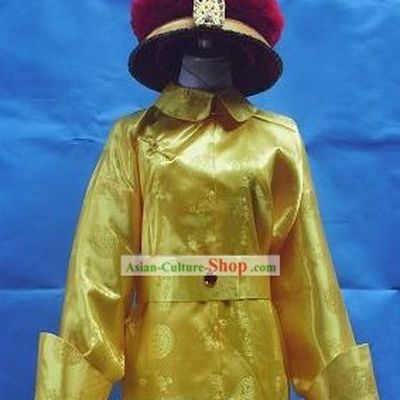 Qing Dynasty Emperor Costumes and Hat Set