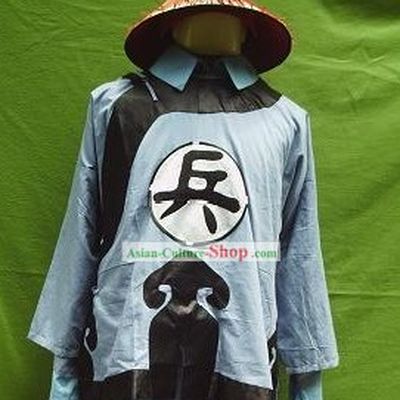 Ancient Chinese Solider Costumes and Hat for Men