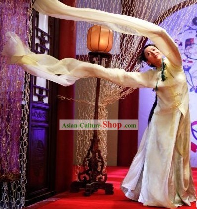 China Qing Dynasty Palace Dancer Long Sleeve Costumes Full Set