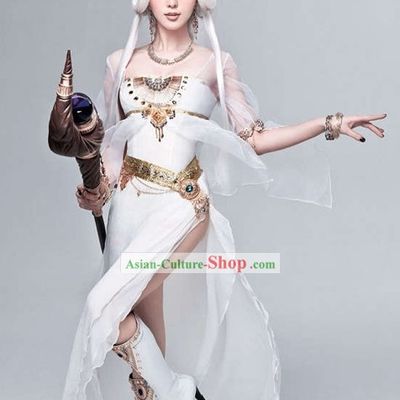 Ancient Chinese Goddness Clothes and Hair Decoration Full Set
