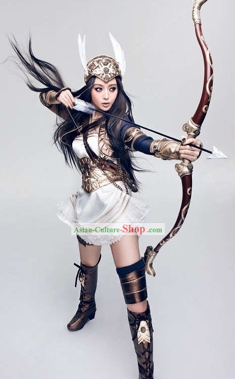 Ancient Chinese Archer Beauty Costumes Cosplay Full Set