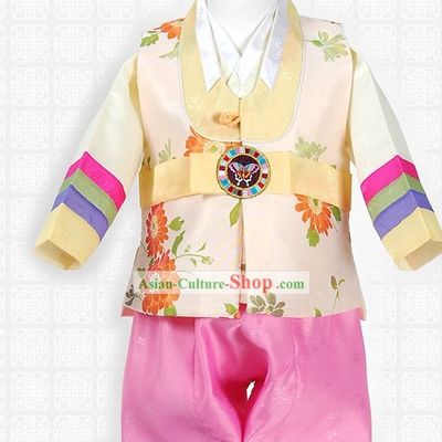 Korean Hanbok Costume and Hat for Boys