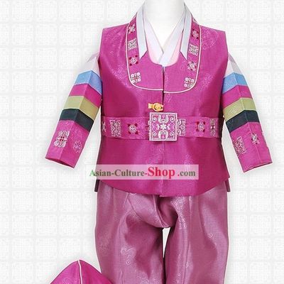 Korean Hanbok Costume and Hat for Boys