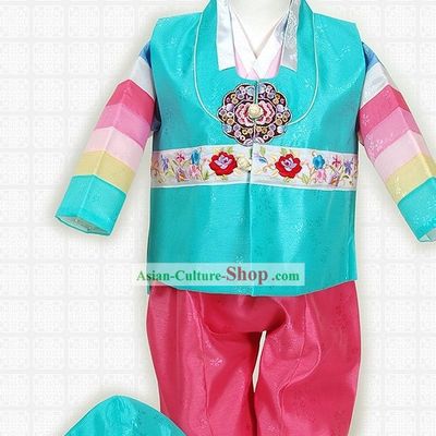 Korean Hanbok Costume and Hat for Boys