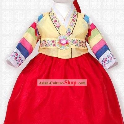 Korean Hanbok Costume and Hat for Girls