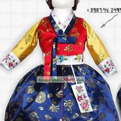 Traditional Korean Palace Princess Hanbok Costumes and Hat Complete Set