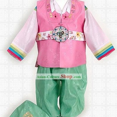 Korean Kids Hanbok Costume and Hat Complete Set