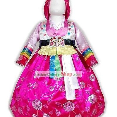 Traditional Korean Hanbok Costumes and Hat Complete Set