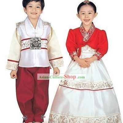 Traditional Korean Children Hanbok 2 Sets for Boys and Girls