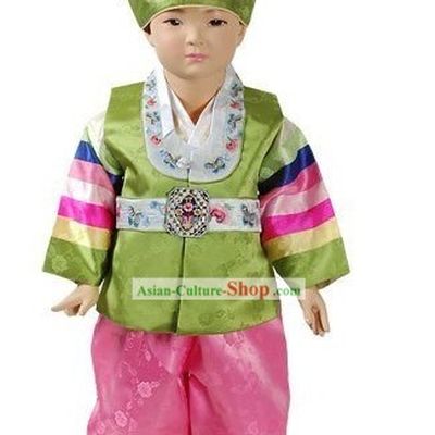 Korean Classical Baby Hanbok Clothing and Hat Complete Set