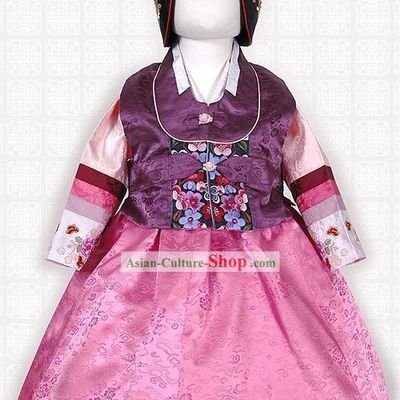 Traditional Korean Hanbok Clothing and Hat Complete Set