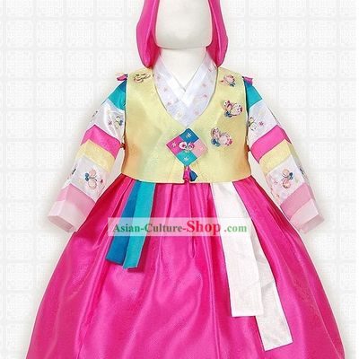 Korean Children Hanbok Clothing and Hat Complete Set
