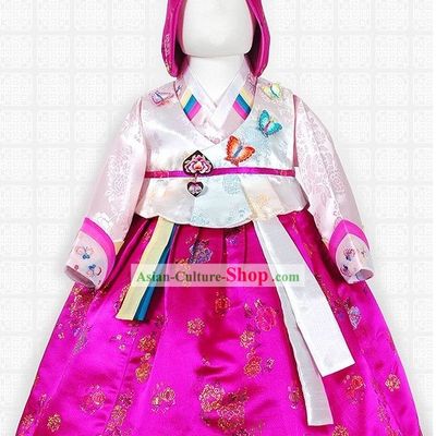 Korean Children Hanbok Clothing and Hat Complete Set