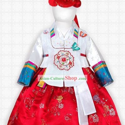 Korean Children Hanbok Clothing and Hat Complete Set