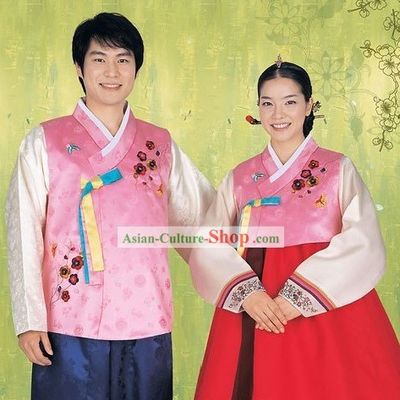 Traditional Korean Husband and Wife Hanbok 2 Sets