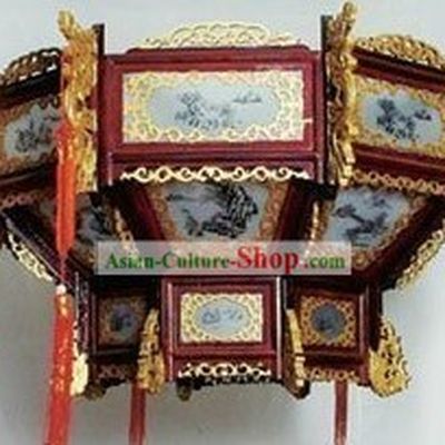 39 Inches Large Chinese Classical Ceiling Wooden Palace Lantern