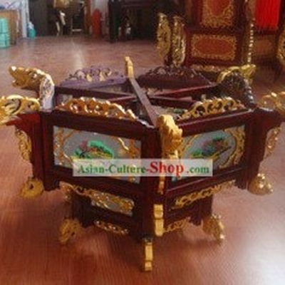 Traditional Chinese Hand Carved Ceiling Wooden Palace Lantern