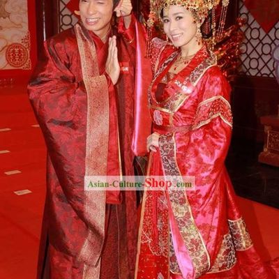 Ancient Chinese Princess Wedding Dress and Groom Wedding Dress