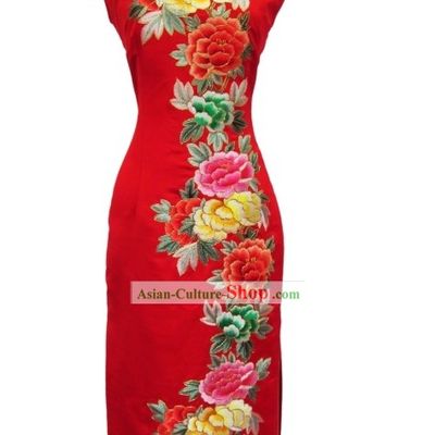 Chinese Classic Peony Wedding Qipao
