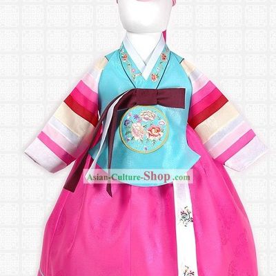 Traditional Korean Female Children Hanbok Clothing